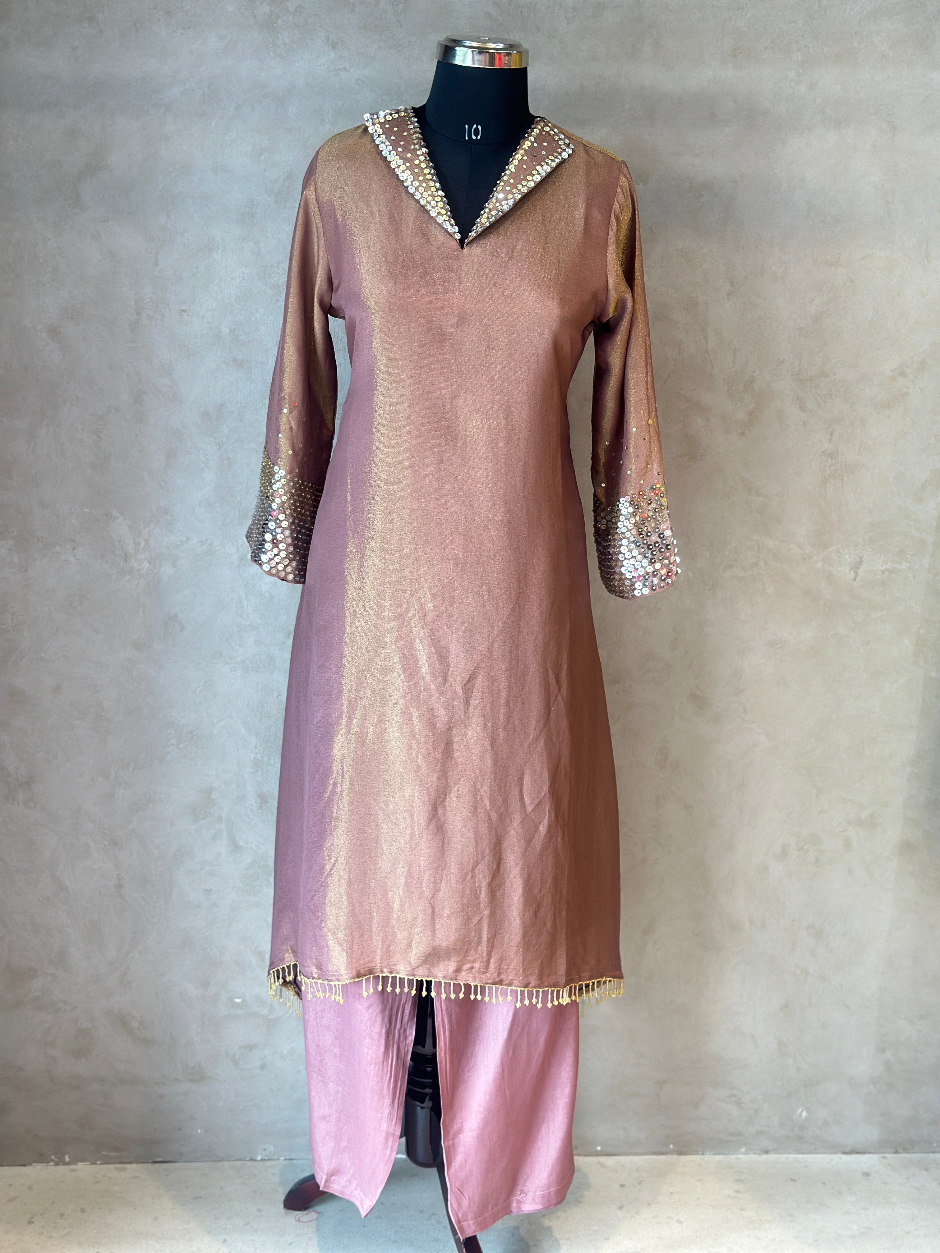 TRENDY PURE ZARI TISSUE CO-ORD SET