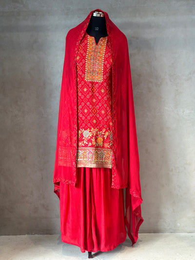 PREMIUM HANDWORK FLORAL  PLAZO SET