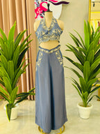 Halter Neck Handwork Co-ord Set