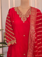 ❤️ Karwa Chauth Special Handwork Kurta Skirt Dupatta Set ❤️