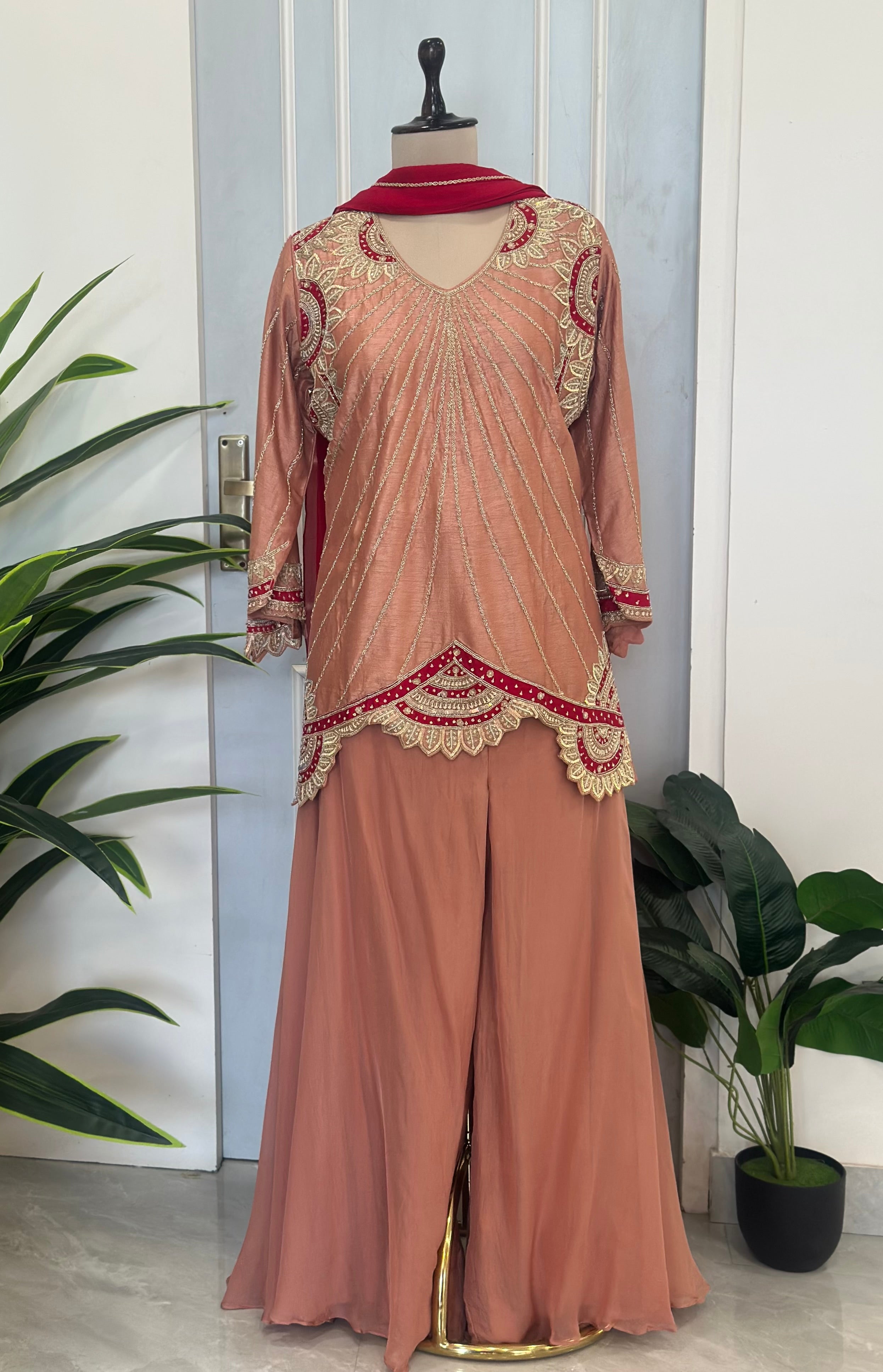 Designer Handwork Kurta & Palazzo Set