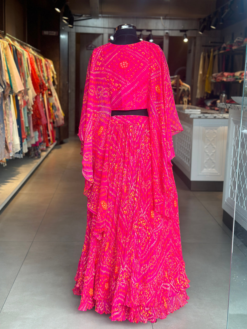 INDO-FUSION BHANDEJ LEHNGA SET