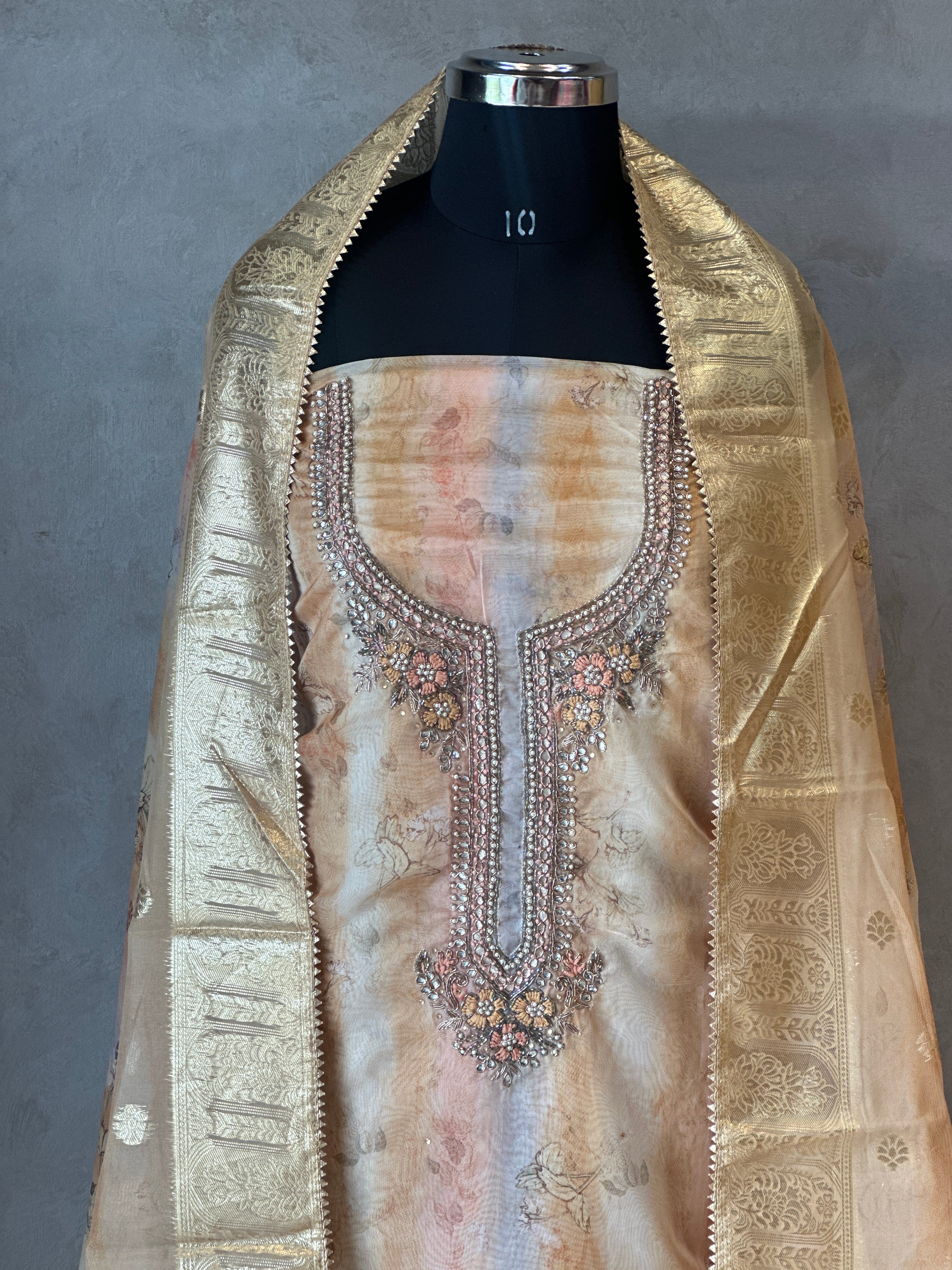 PURE ORGANZA HANDWORK SUIT SET