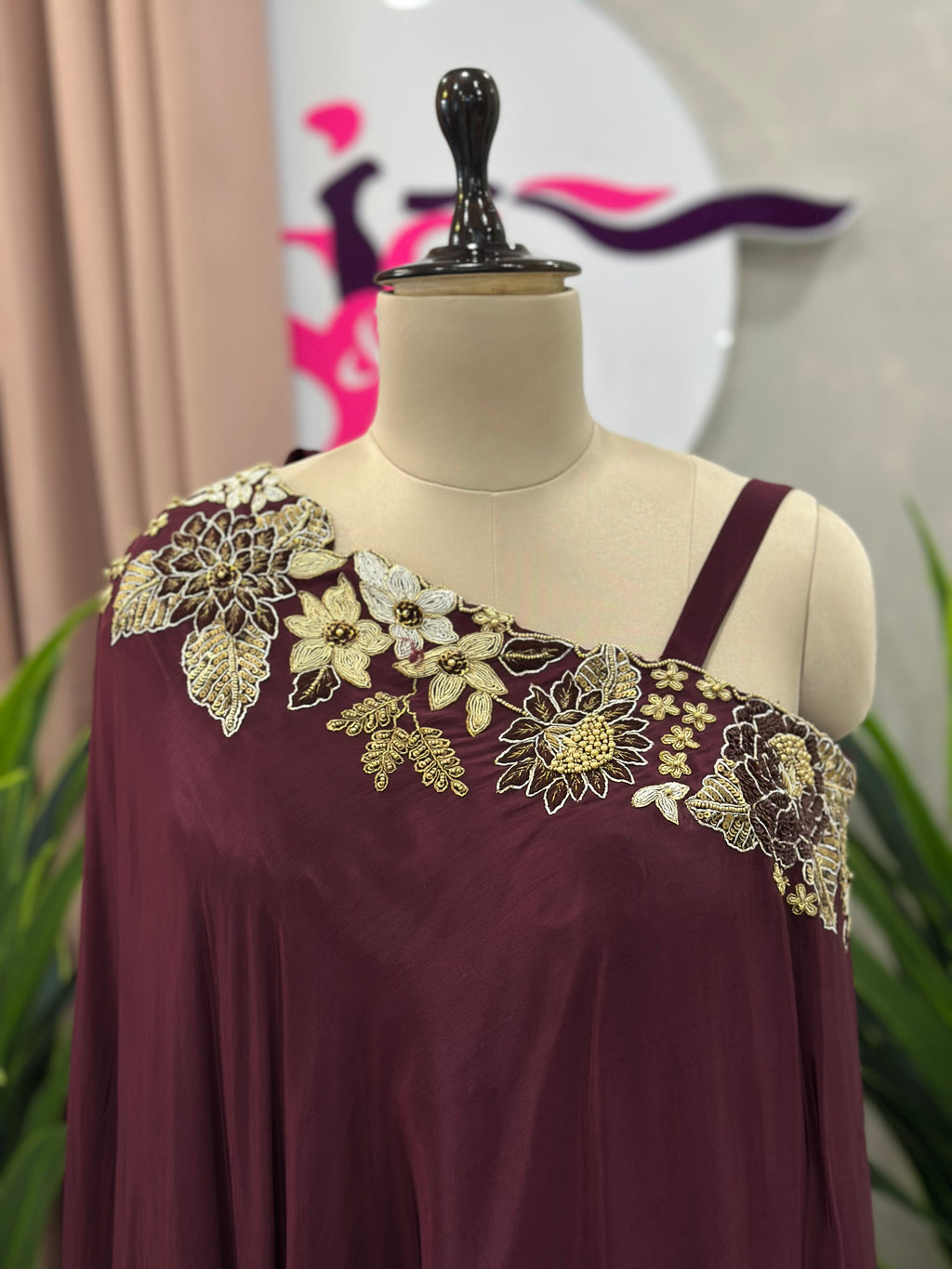 One Shoulder Classy Indo western Set