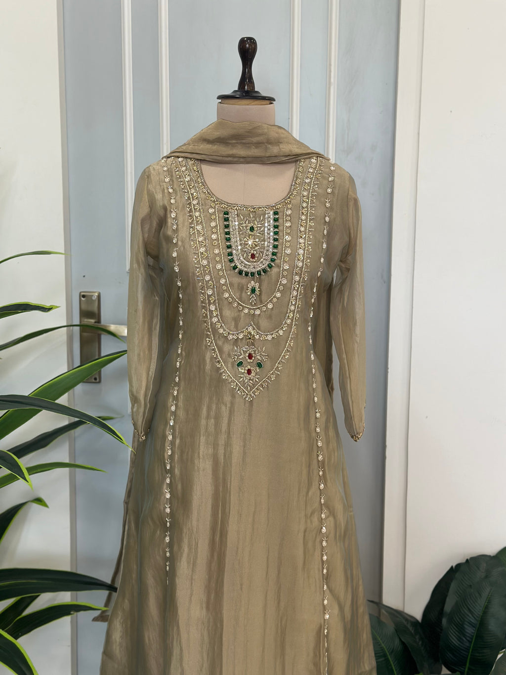 ✨ Pearl Handwork Anarkali Ensemble ✨