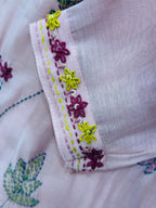 Elegant hand embroidery mul Chanderi suit set