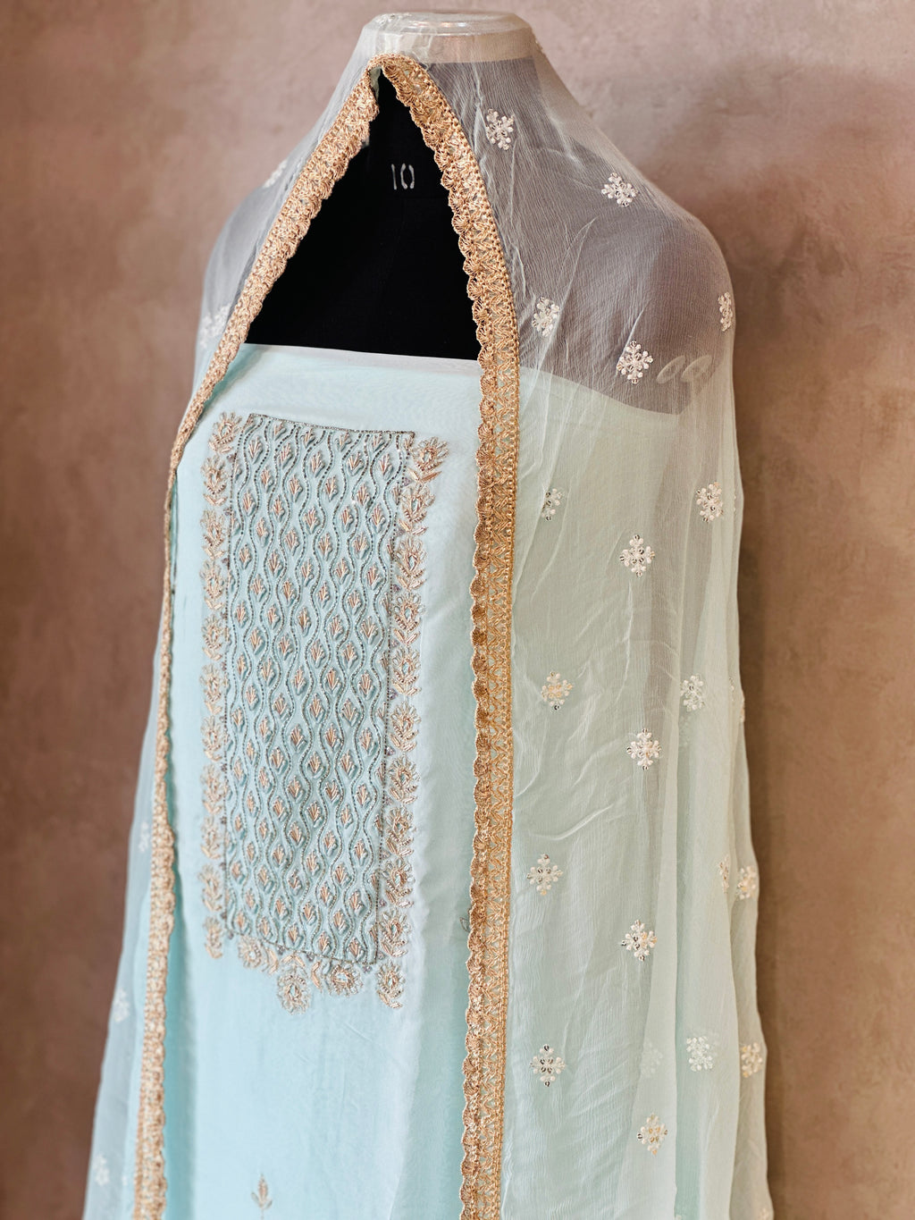 PURE ORGANZA HANDWORK SUIT SET