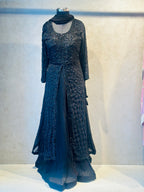 LONG ANARKALI HANDWORK SKIRT SET