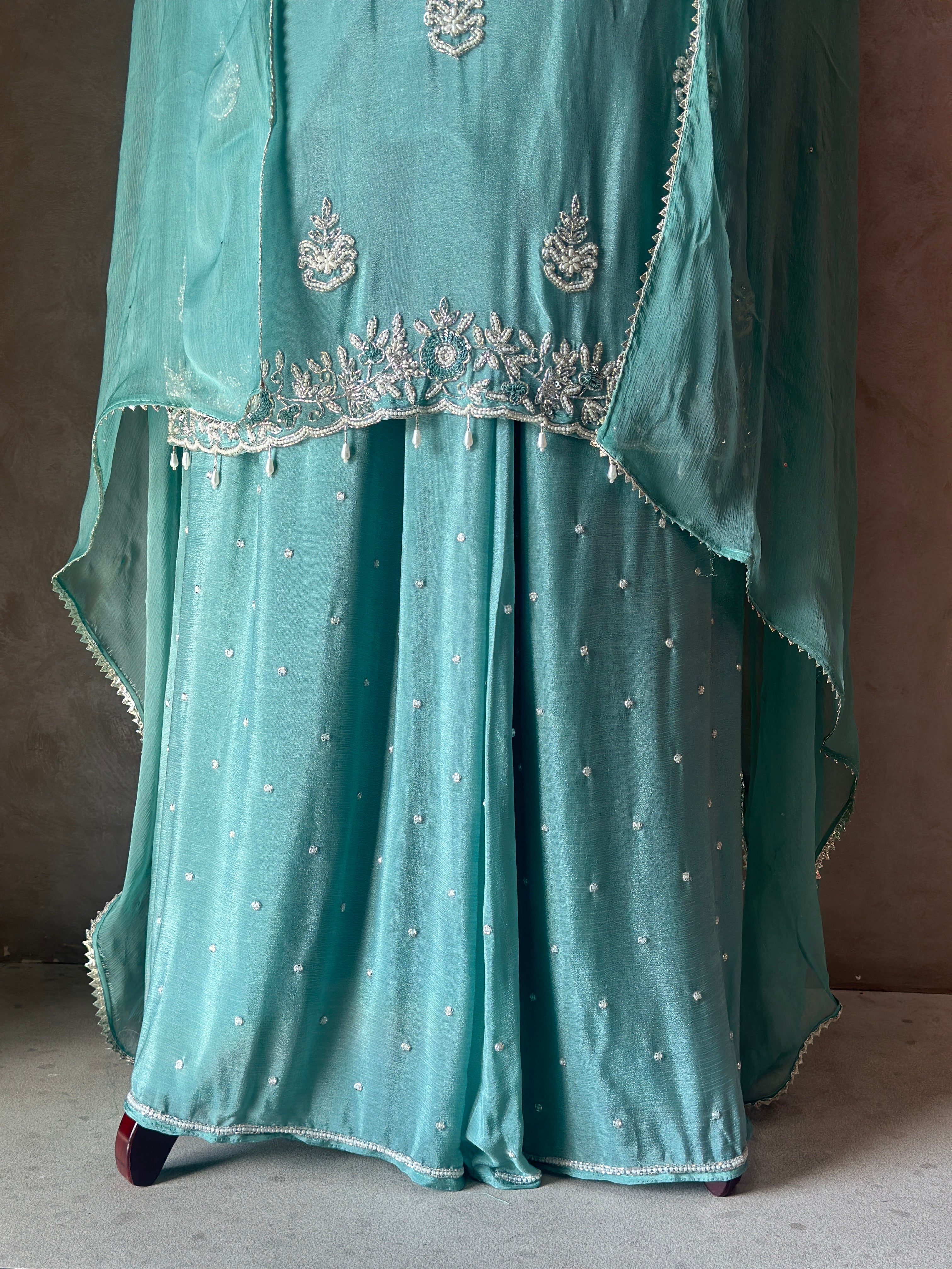 BEAUTIFUL PLAZO SET WITH HANDWORK