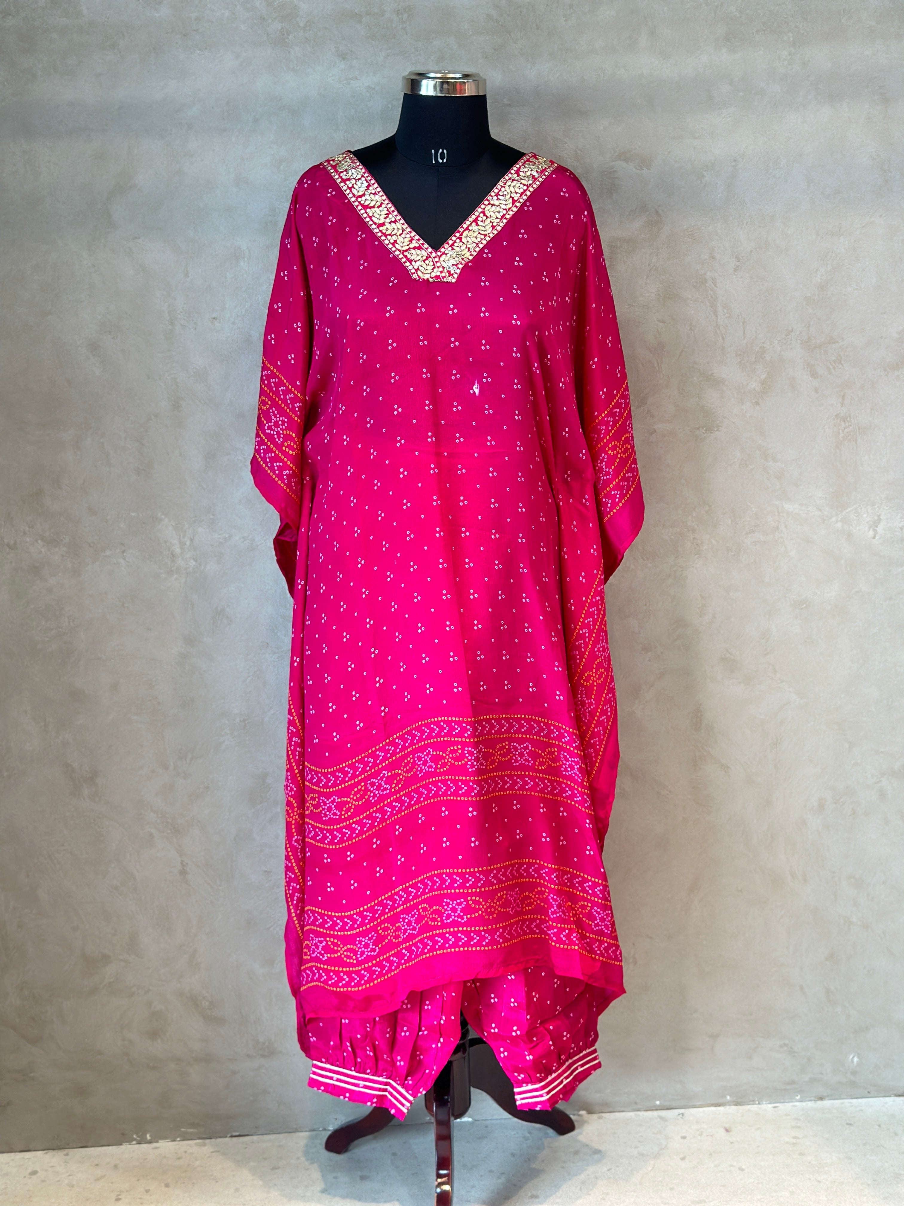 PURE CHINON KAFTAN WITH AFGANI PANT