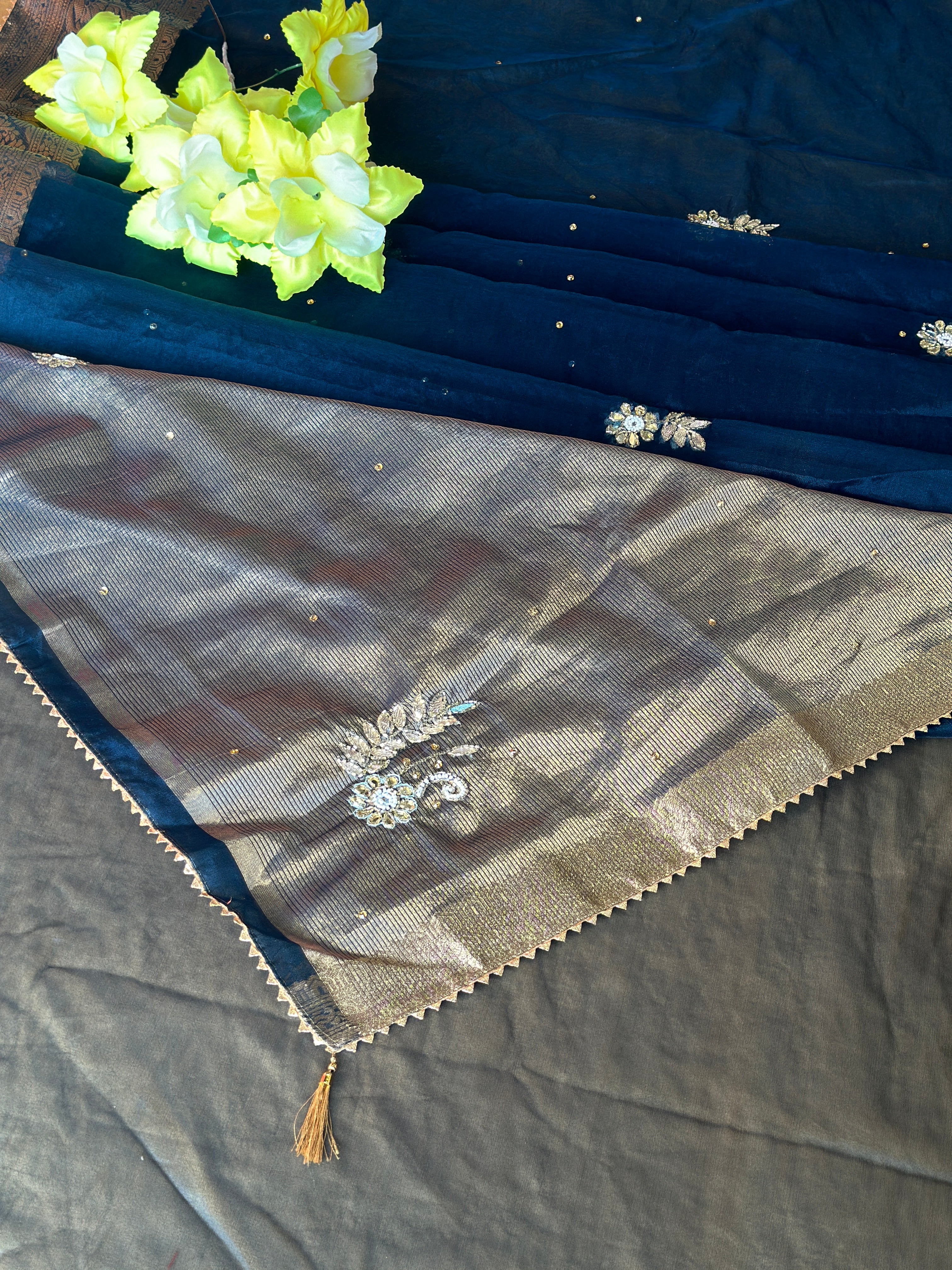 ORGANZA SAREE WITH PREMIUM HANDWORK