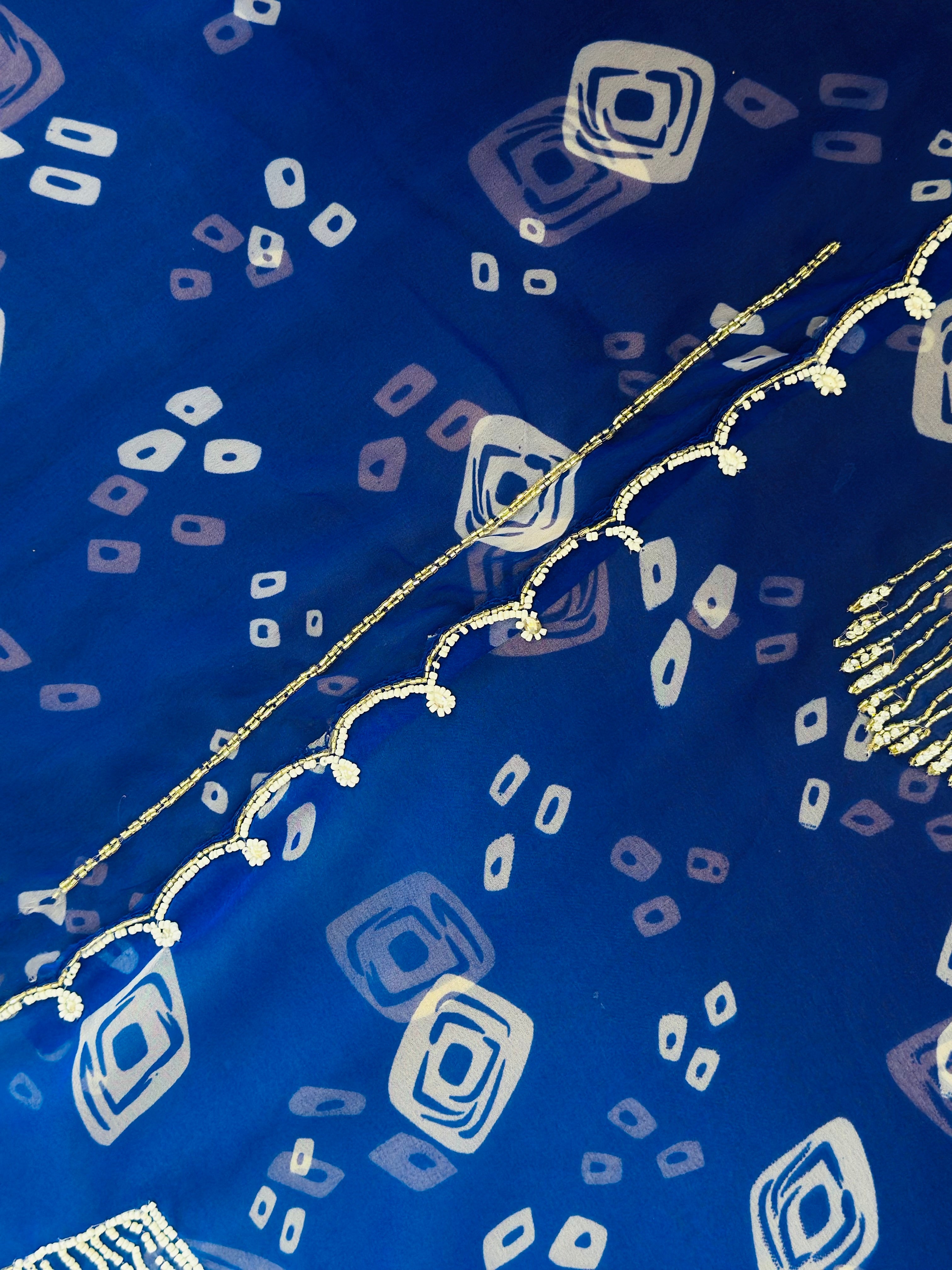 Traditional Bandhani Handwork Saree