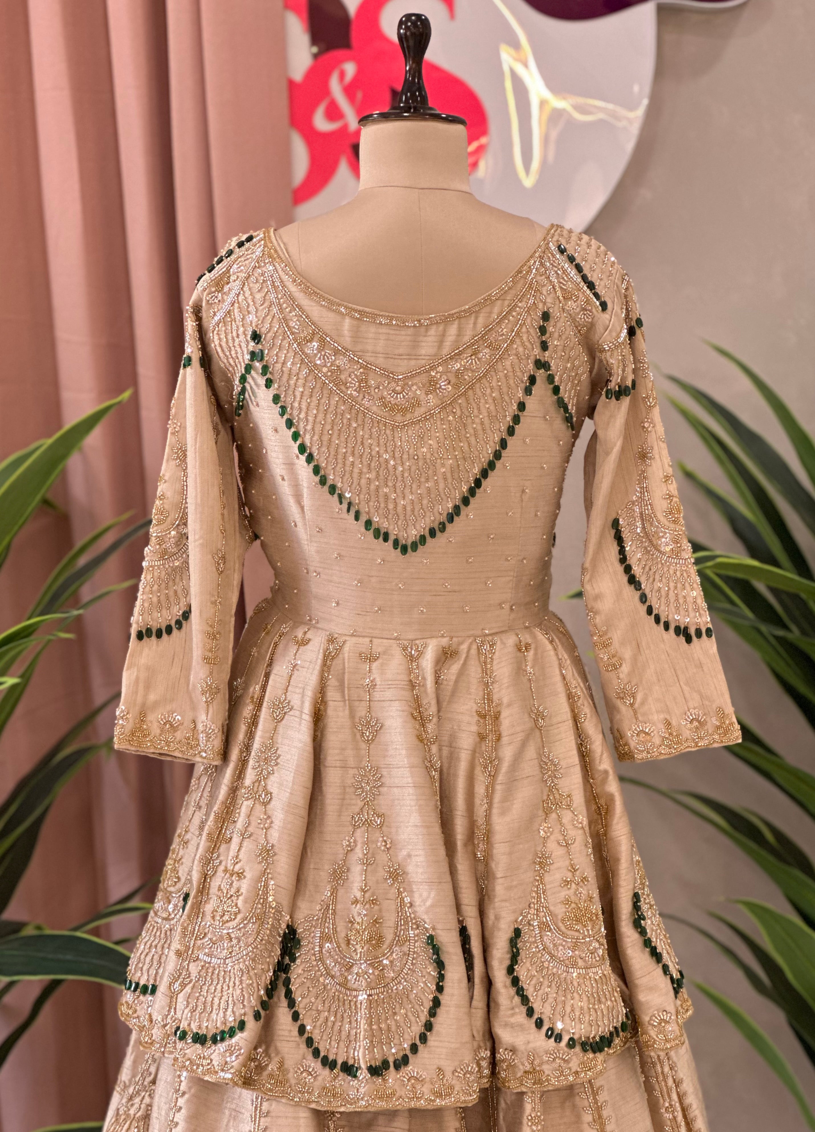 Elegant Layered Lehenga with Rich Traditional Handwork