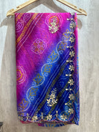 BHANDEJ PACHRANGI GOTTA PATTI HANDWORK SAREE