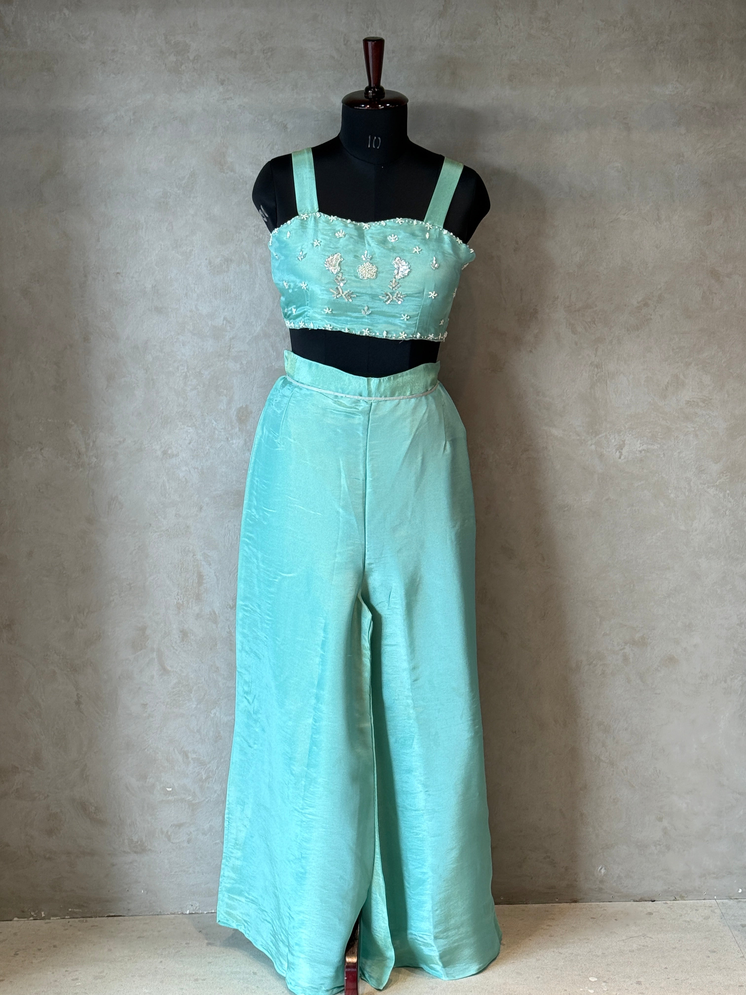 ZARI TISSUE HANDWORK JACKET SET