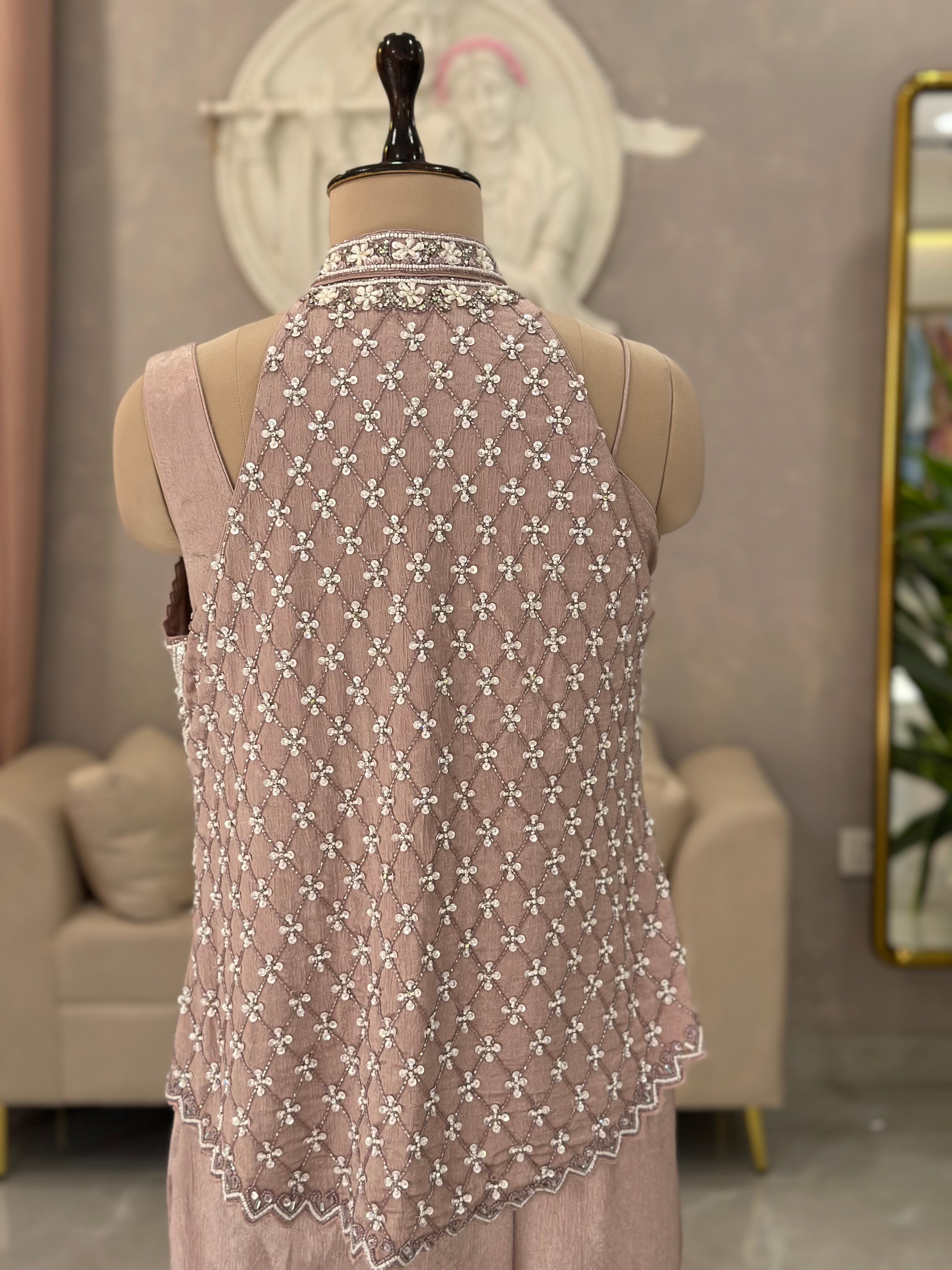 Designer Choker Neck Drape Saree