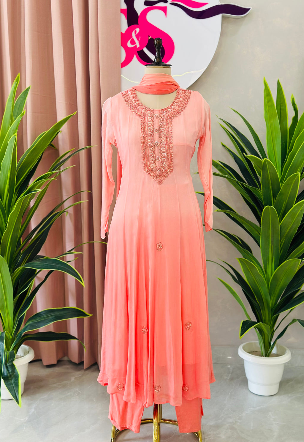 Ombre shaded Anarkali Suit Set