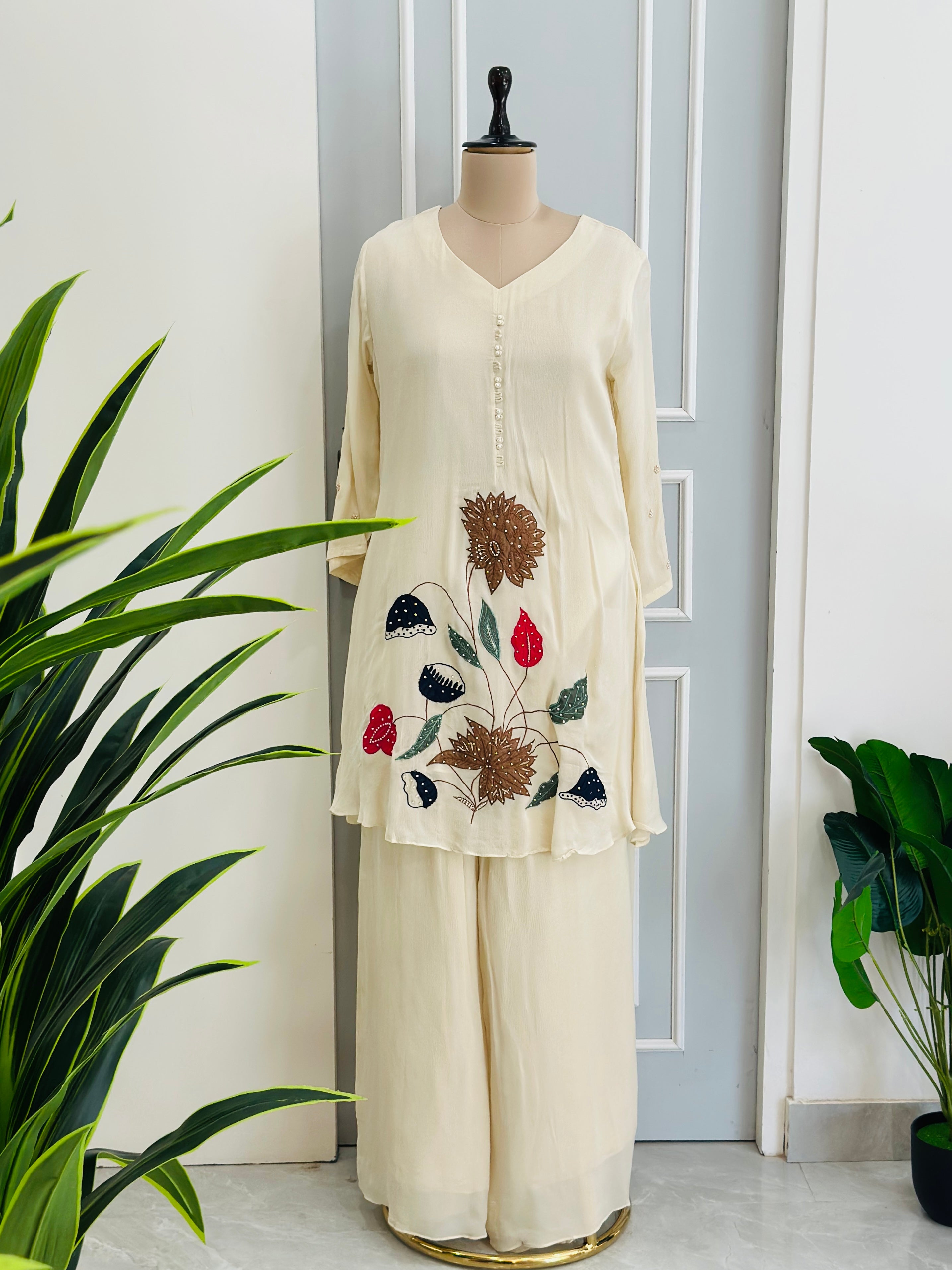 Pure Chinon Embroidered Co-ord Set