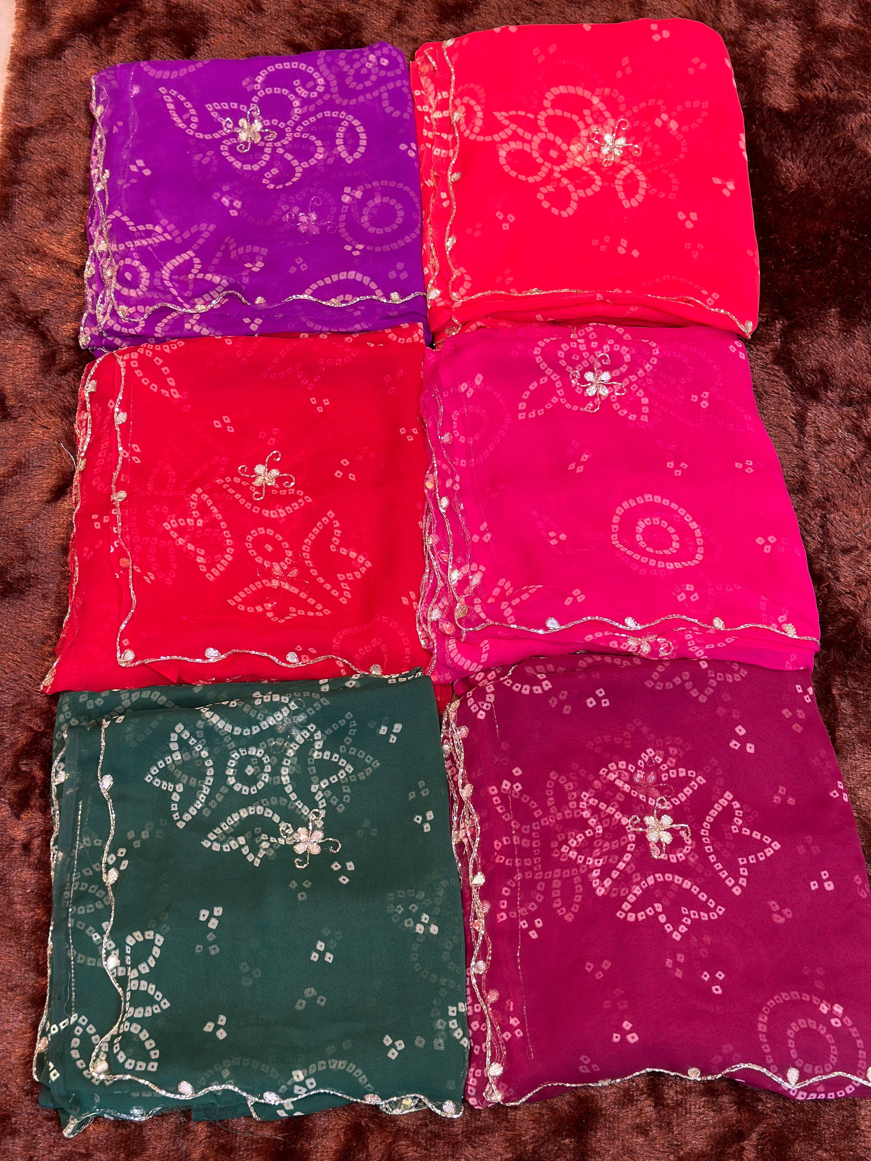 BHANDEJ SAREE WITH BEAUTIFUL HANDWORK