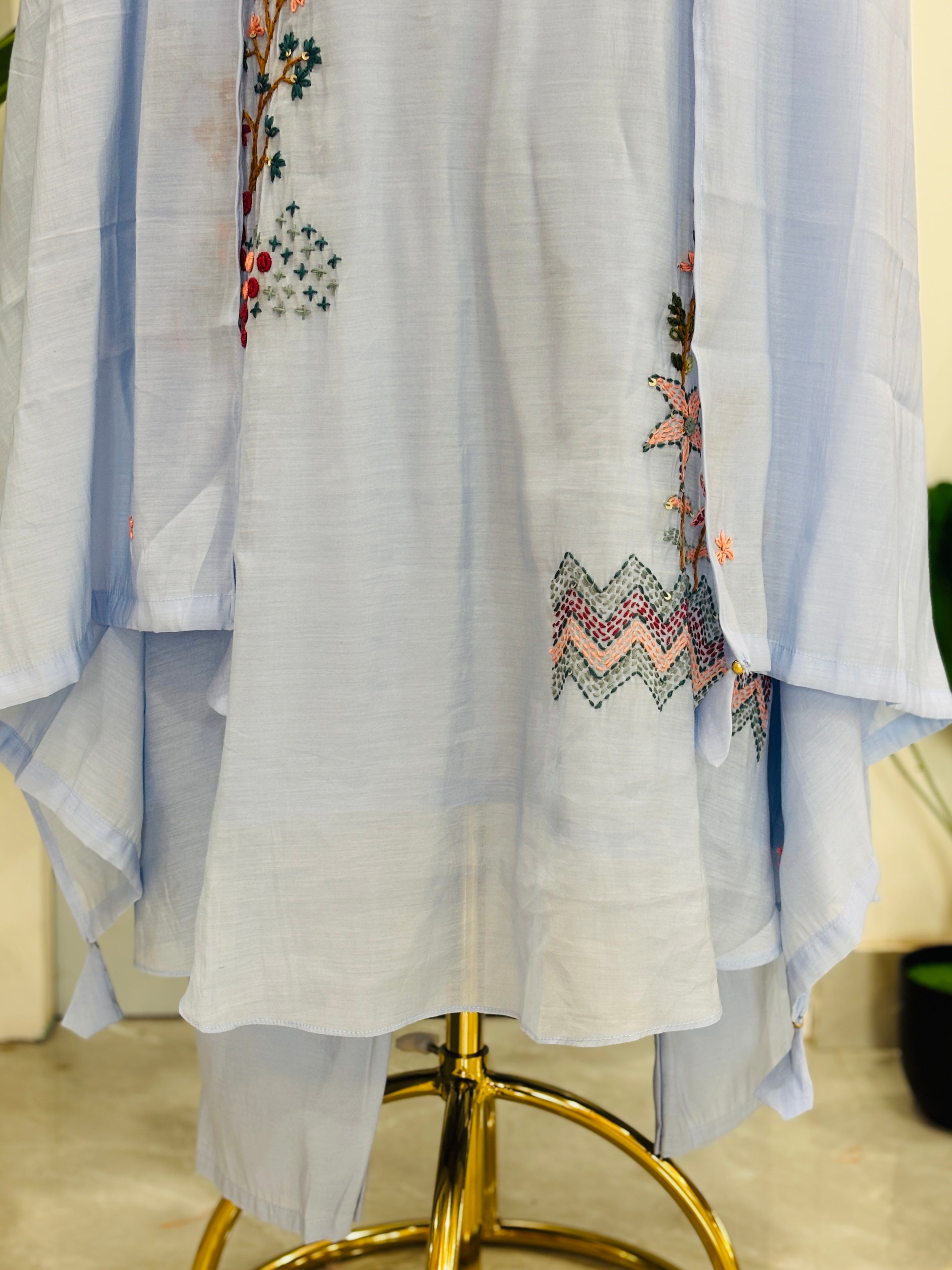 Hand Embroidered Three piece Suit Set