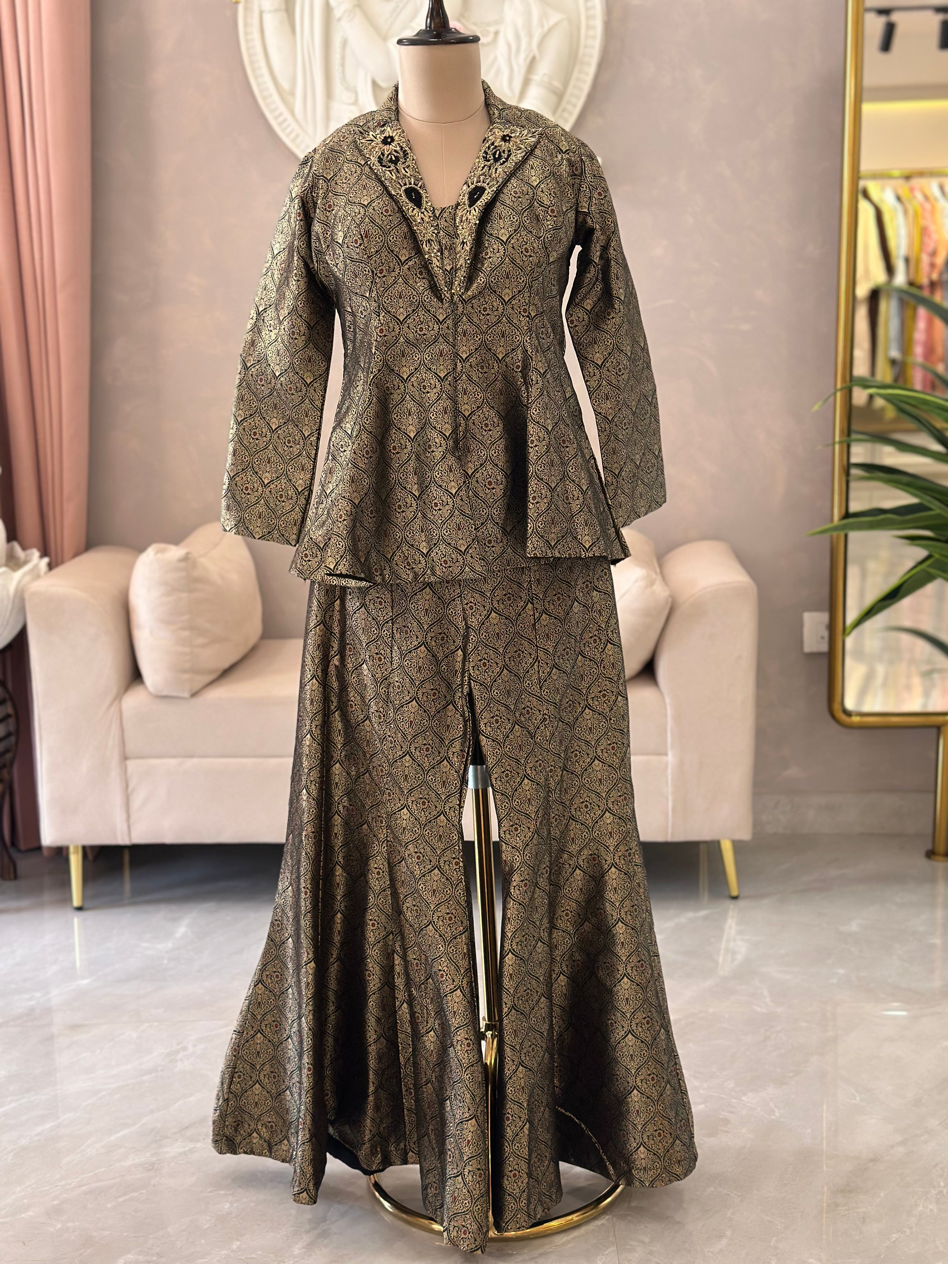 Royal Brocade Jacket Skirt Set