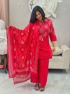 Traditional Bandhej Print Farshi Kurta Set