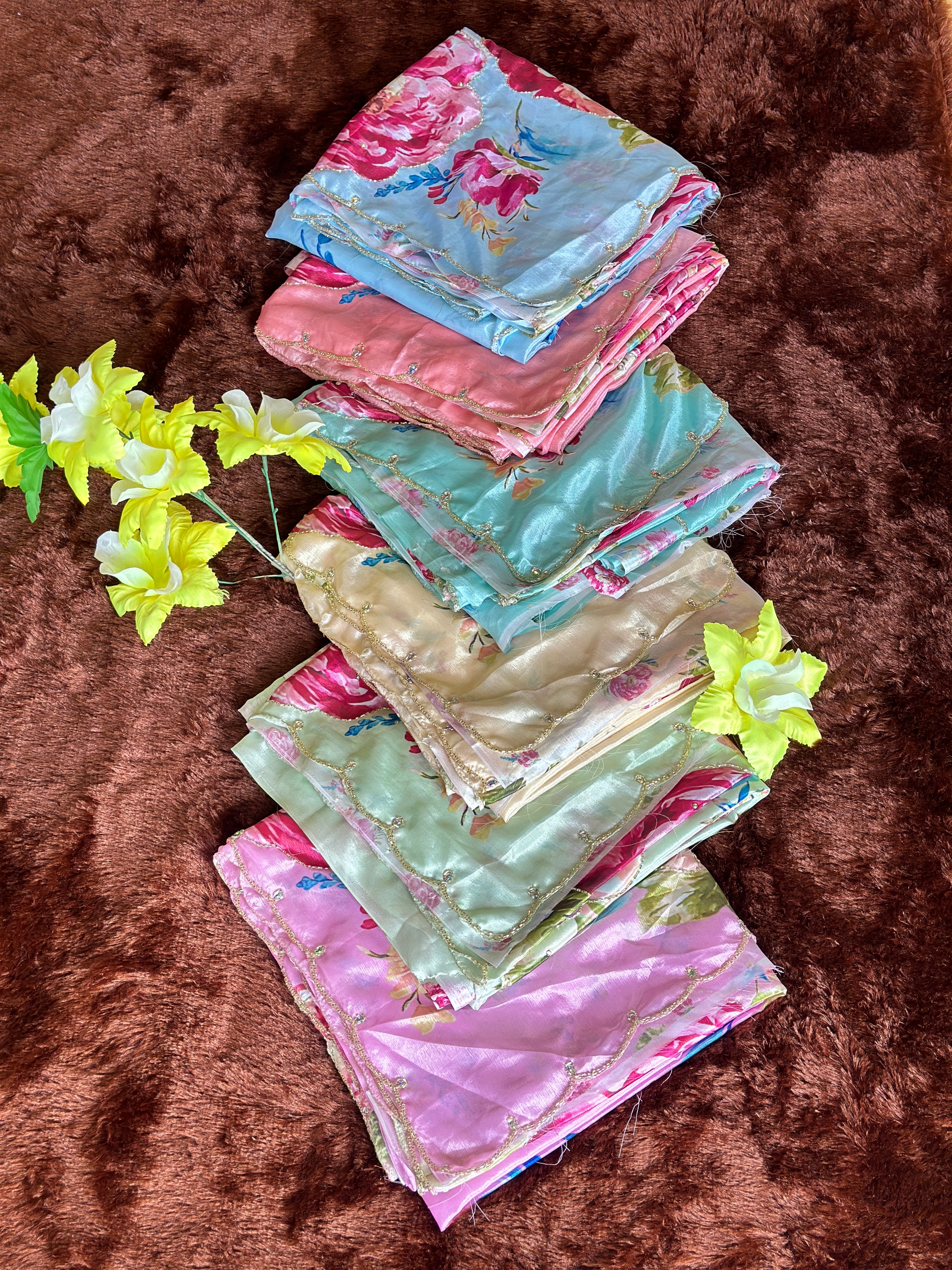 PREMIUM FLORAL SAREE WITH HANDWORK