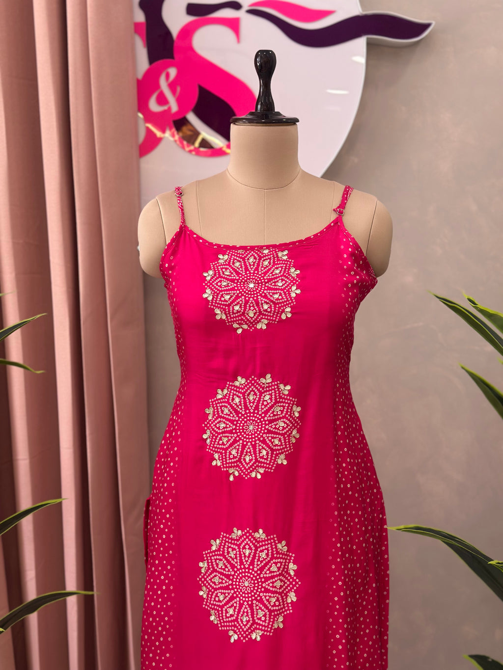 Designer Bandhej Inspired Kurta Set