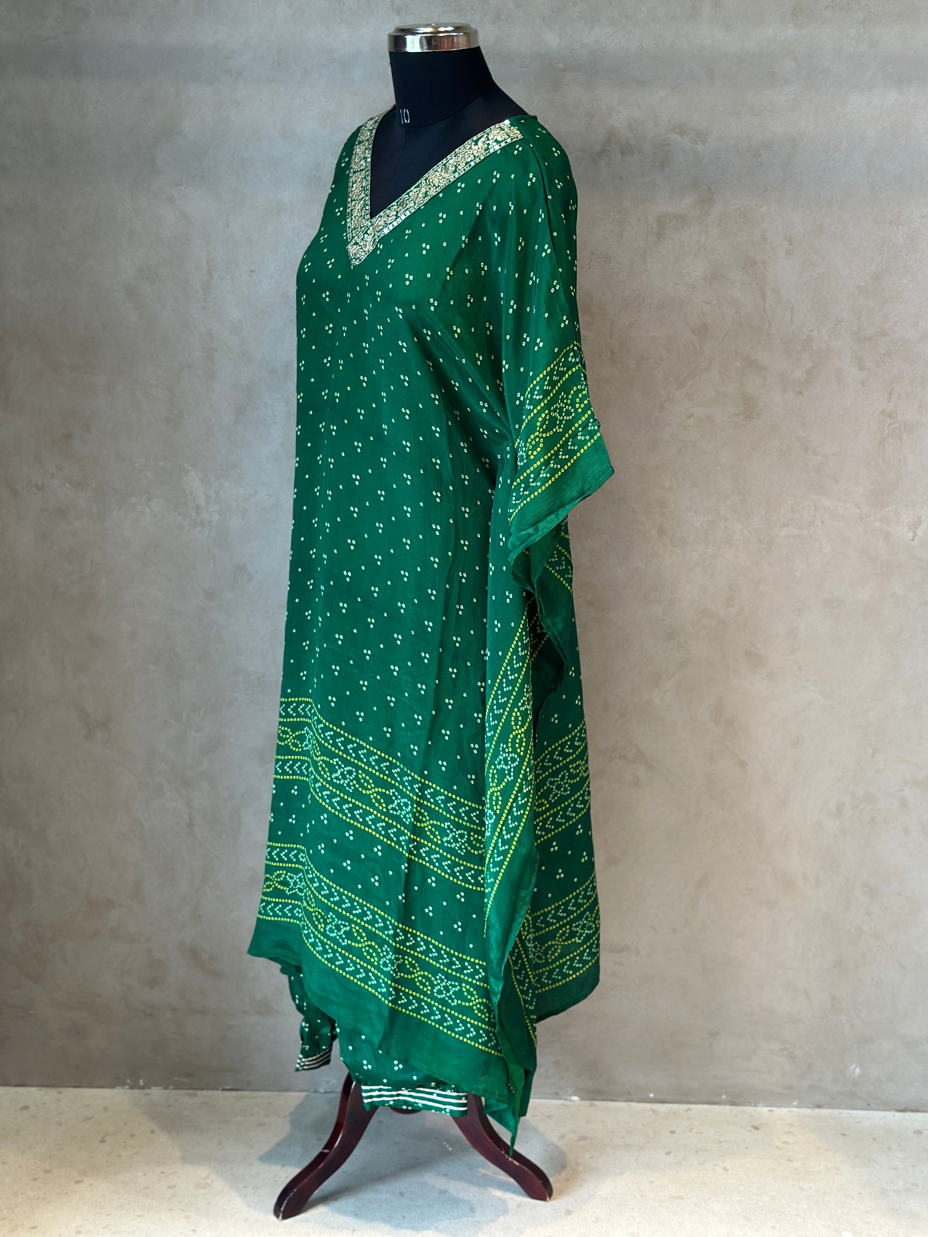 PURE CHINON KAFTAN WITH AFGANI PANT