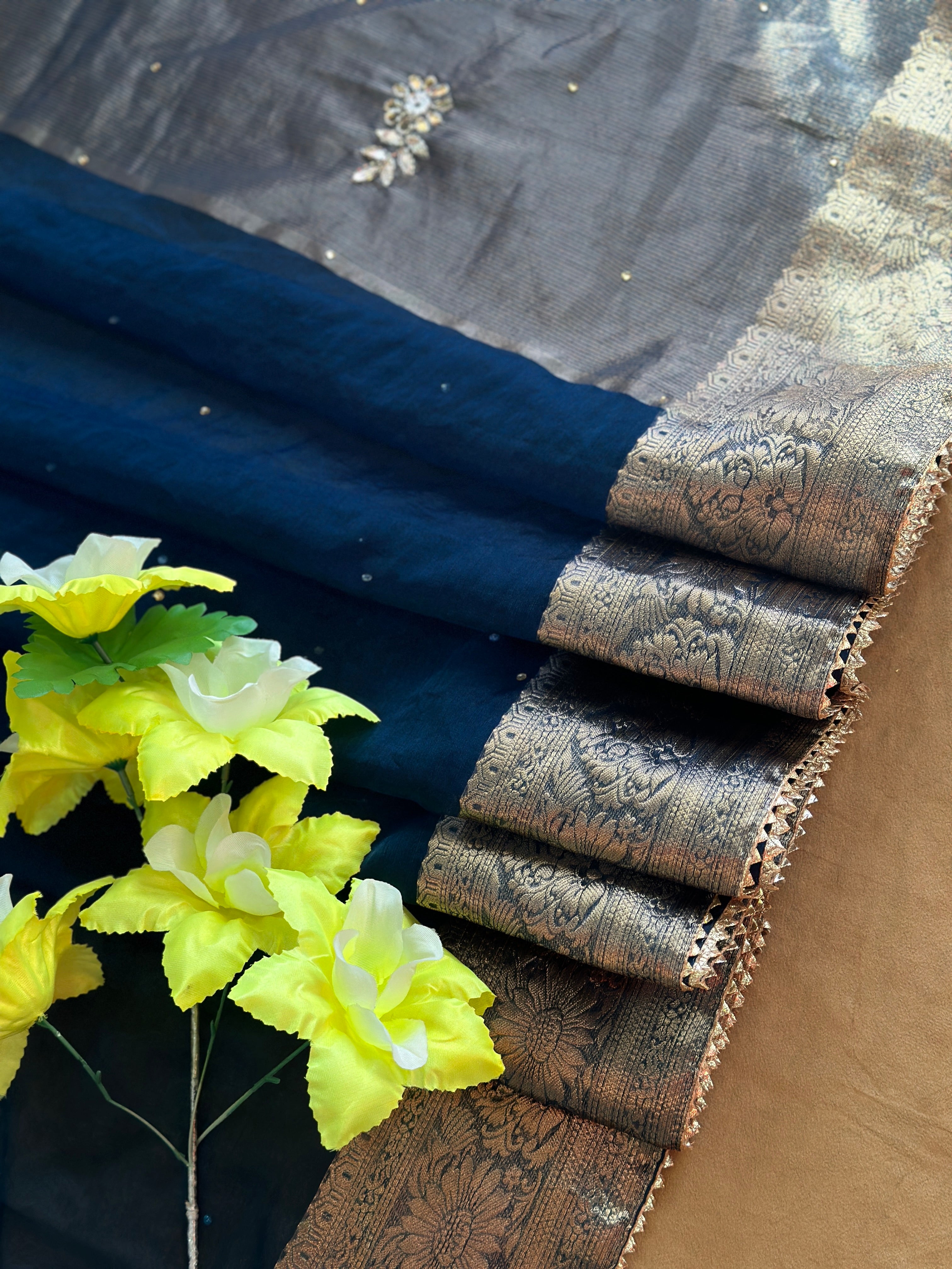 ORGANZA SAREE WITH PREMIUM HANDWORK