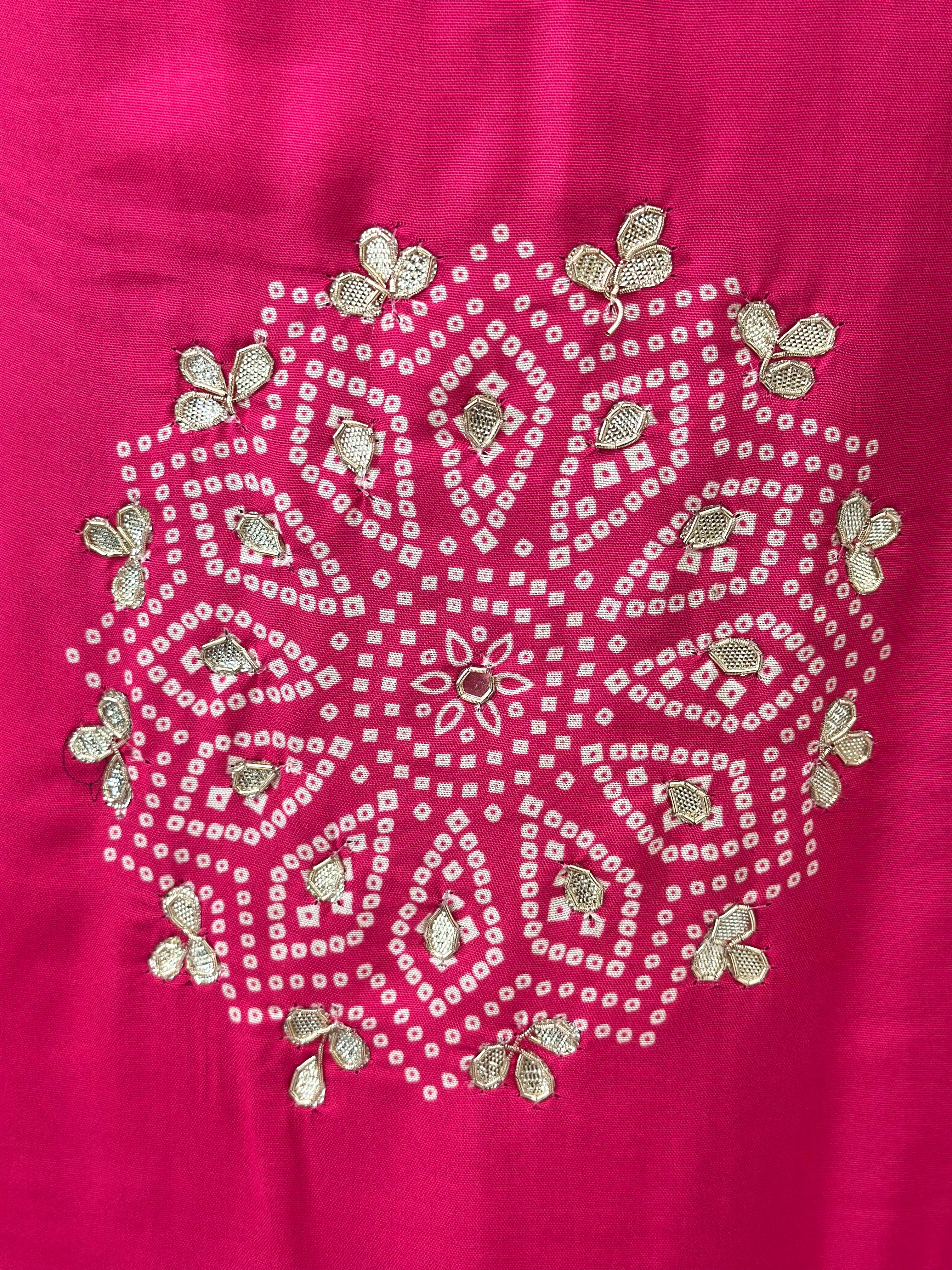 Designer Bandhej Inspired Kurta Set