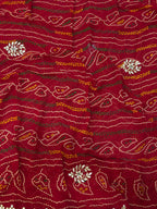 🌹✨Rani Bandhej Saree With Floral Gota Patti Handwork ✨🌹