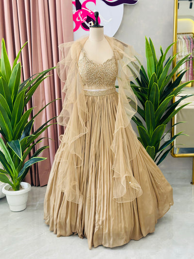Designer Lehnga With Beautiful Backless Blouse