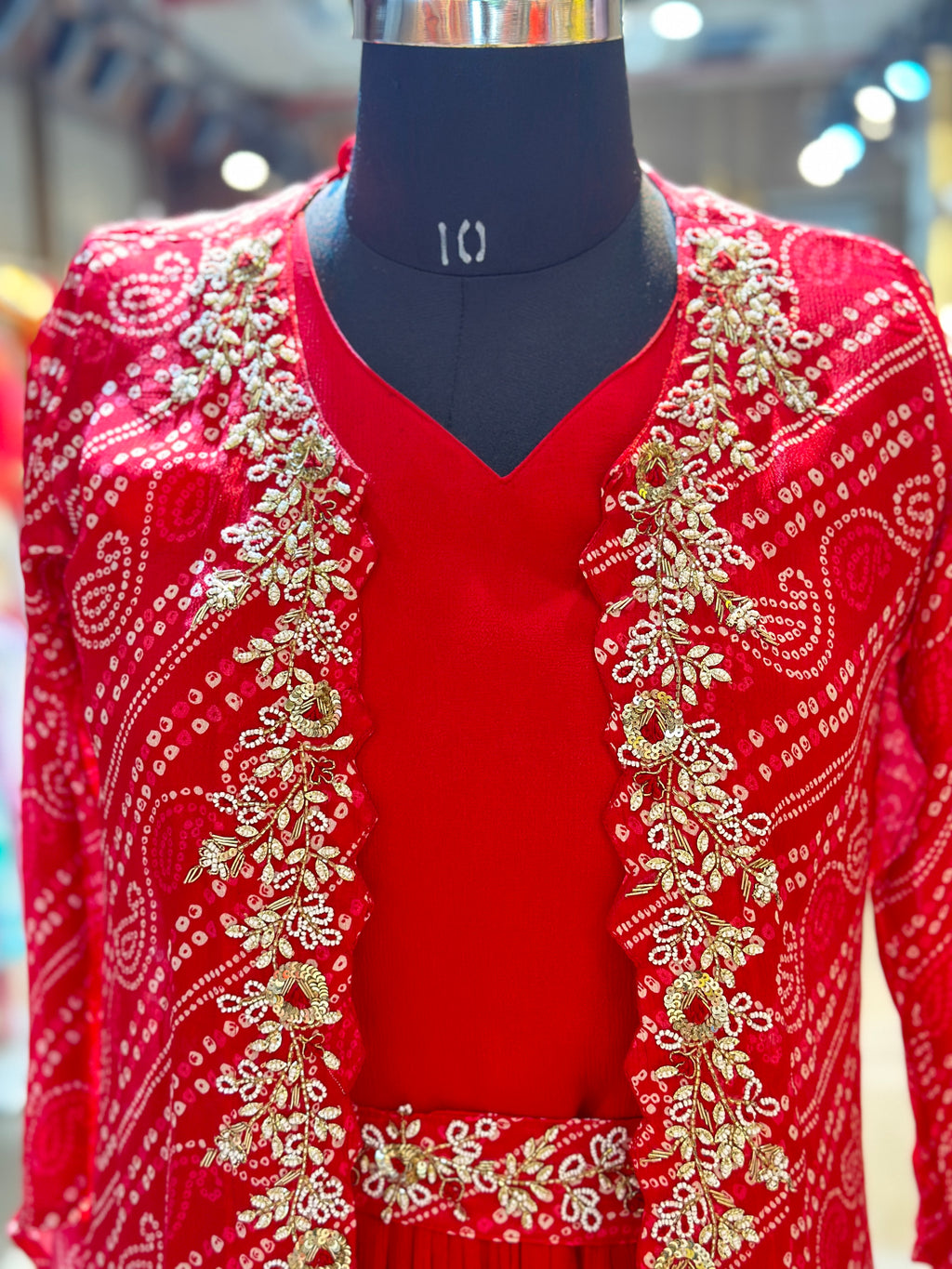 PURE CHINON BHANDEJ GOWN