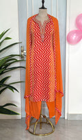 Sunset Leheriya Handwork Kurta Set