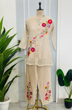 Beautiful Embroidered Jute Co-Ord Set