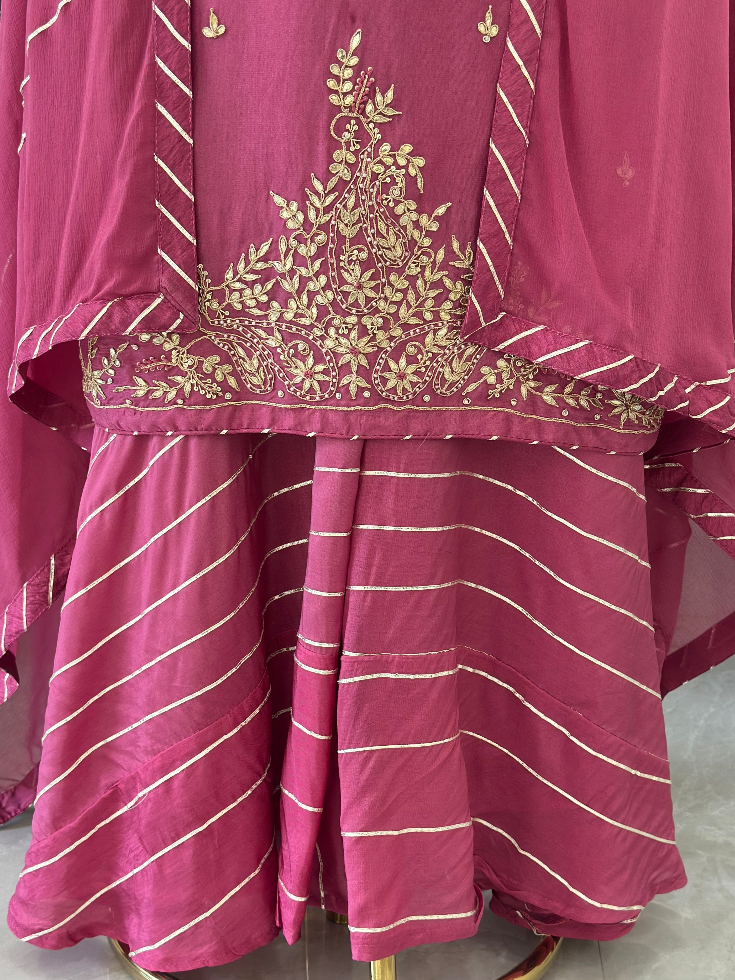 Festive Handwork Kurta Plazo With Dupatta