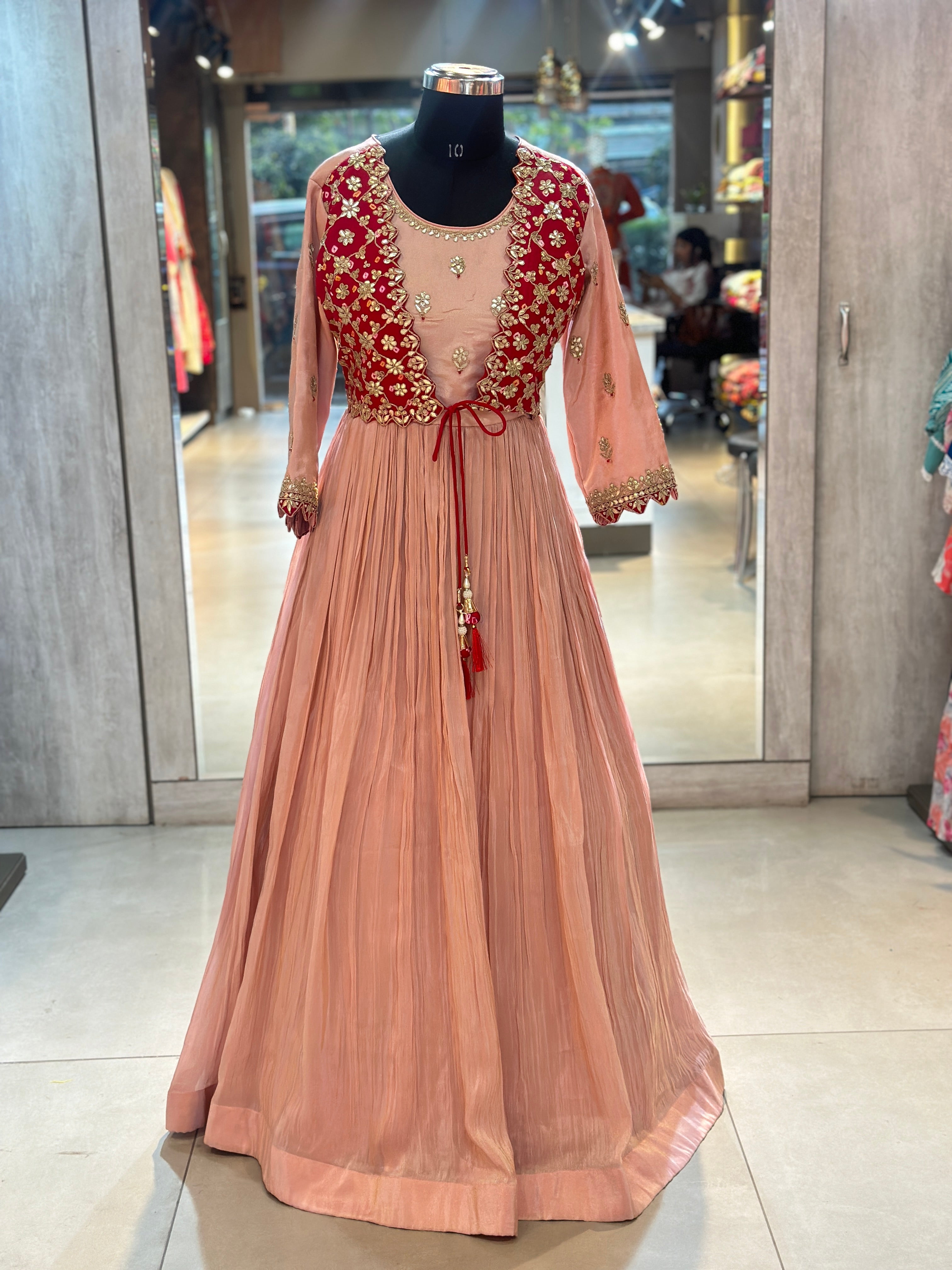 TRADITIONAL PURE ZARI SILK GOWN WITH JACKET