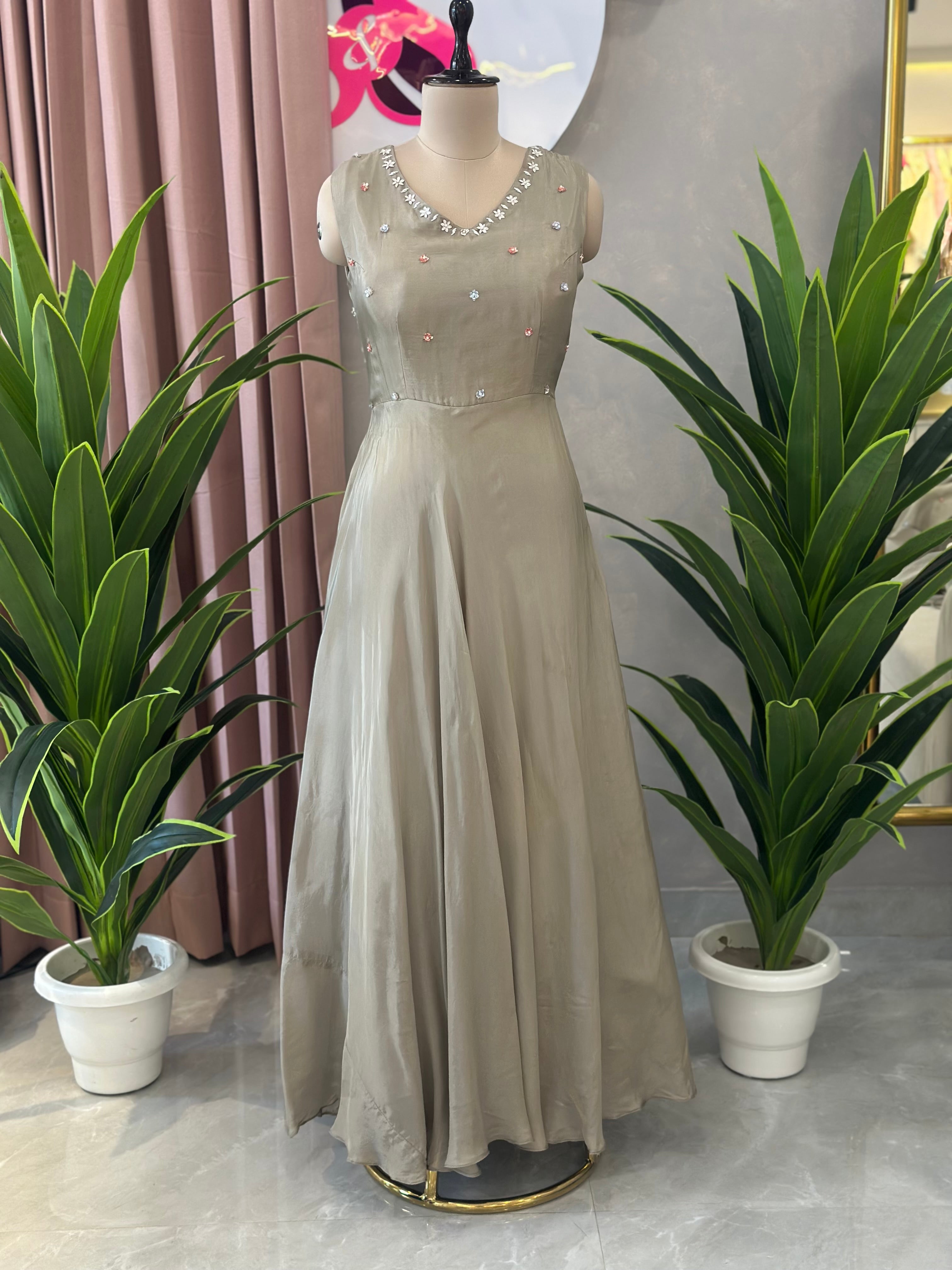 Elegant Handwork Gown Set with Designer Dupatta