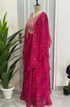 Kaftan Style Bhandej hand work gown