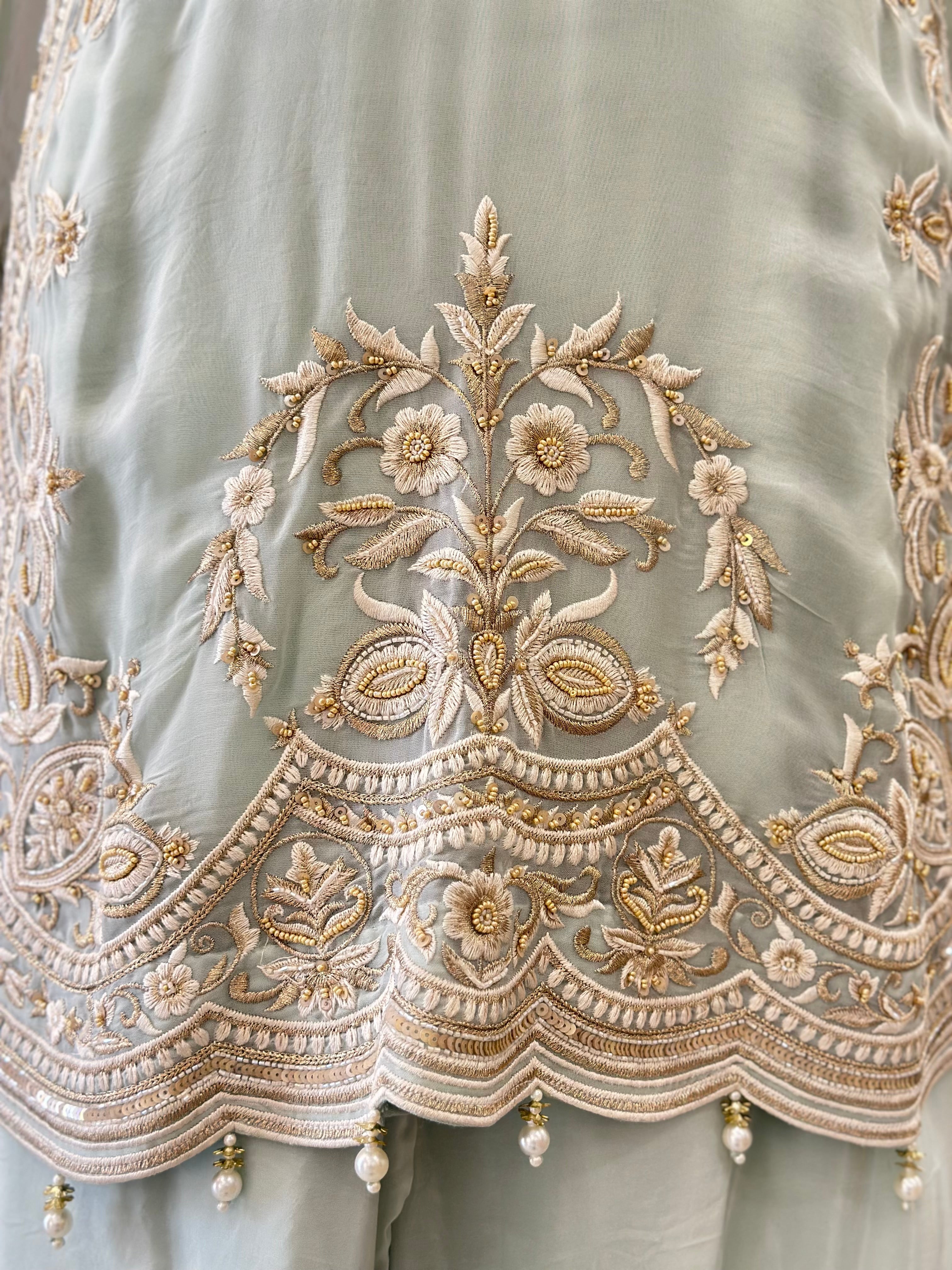 Handwork Pakistani Style Plazo Set
