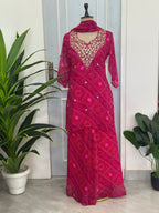 ✨ Traditional Bandhej Handwork Three-Piece Set ✨