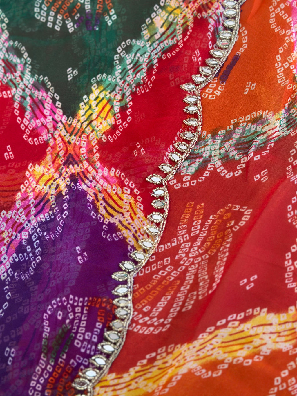 Rajwadi Bandhej Saree (Pachrangi)
