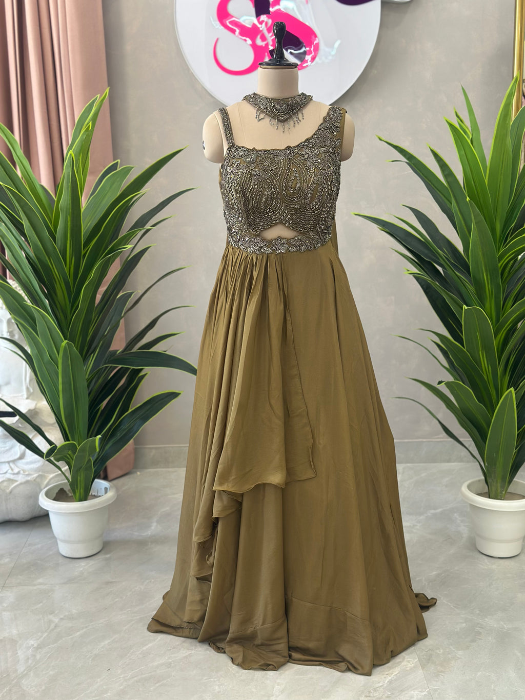 Designer Gown with Beautiful Handwork