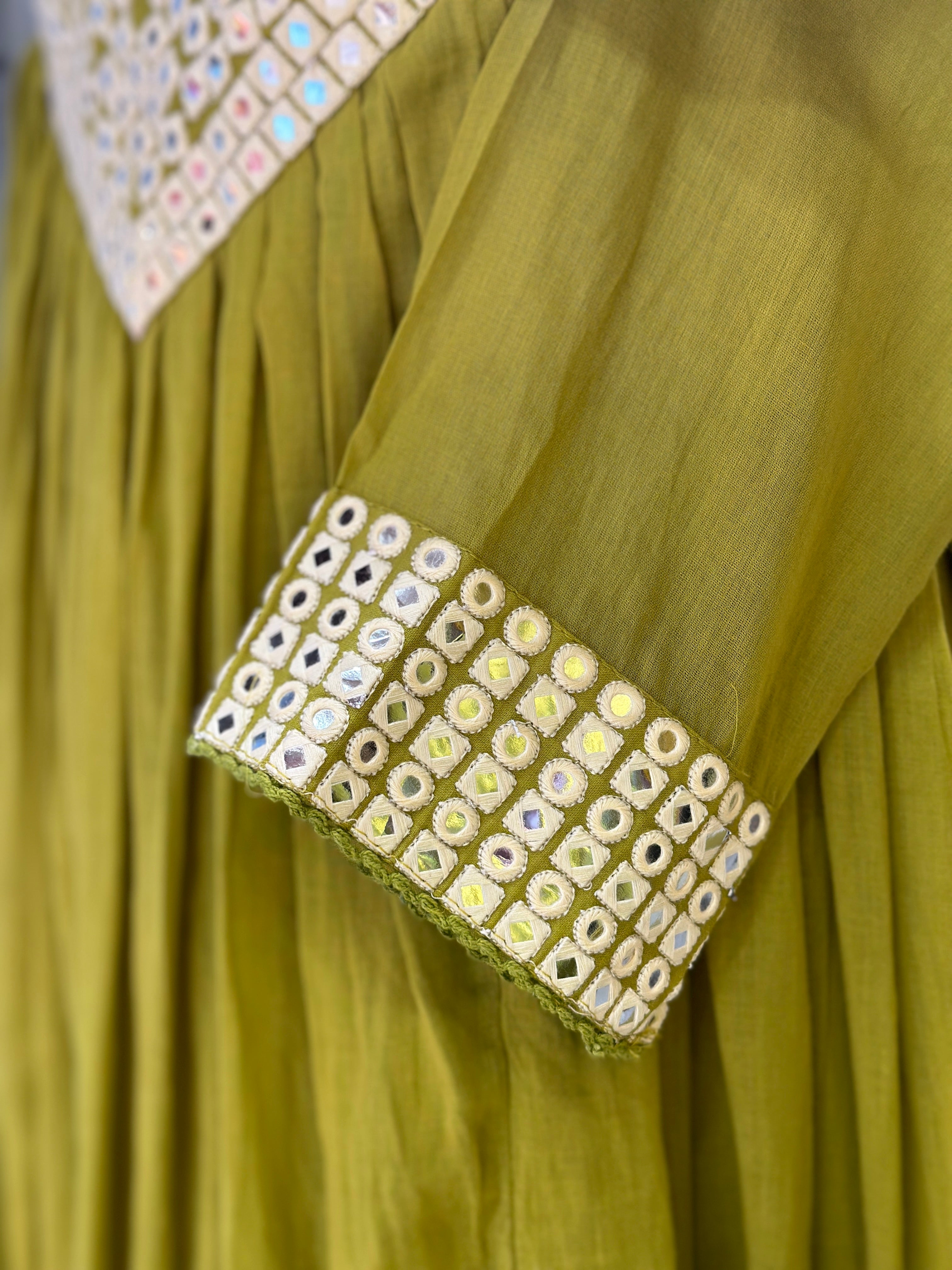 PURE MULMUL THREE PIECE ANARKALI SET