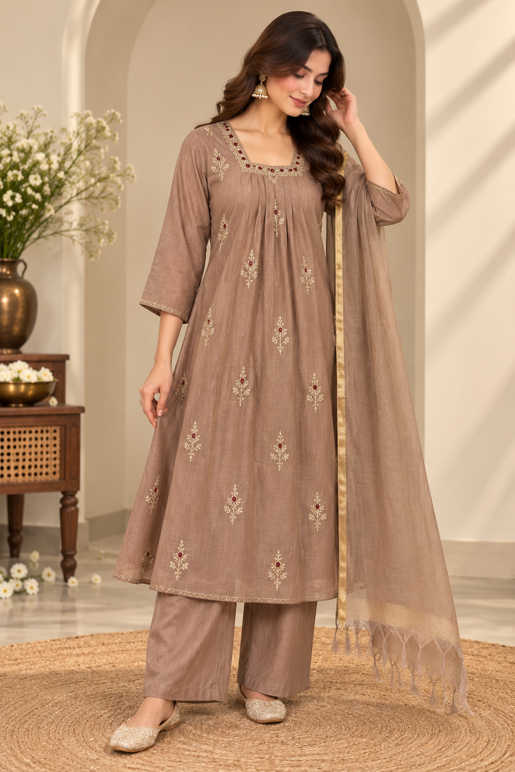 ✨ Royal Zari A-Line Suit Set✨