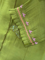 Premium mul Chanderi handwork three piece suit set