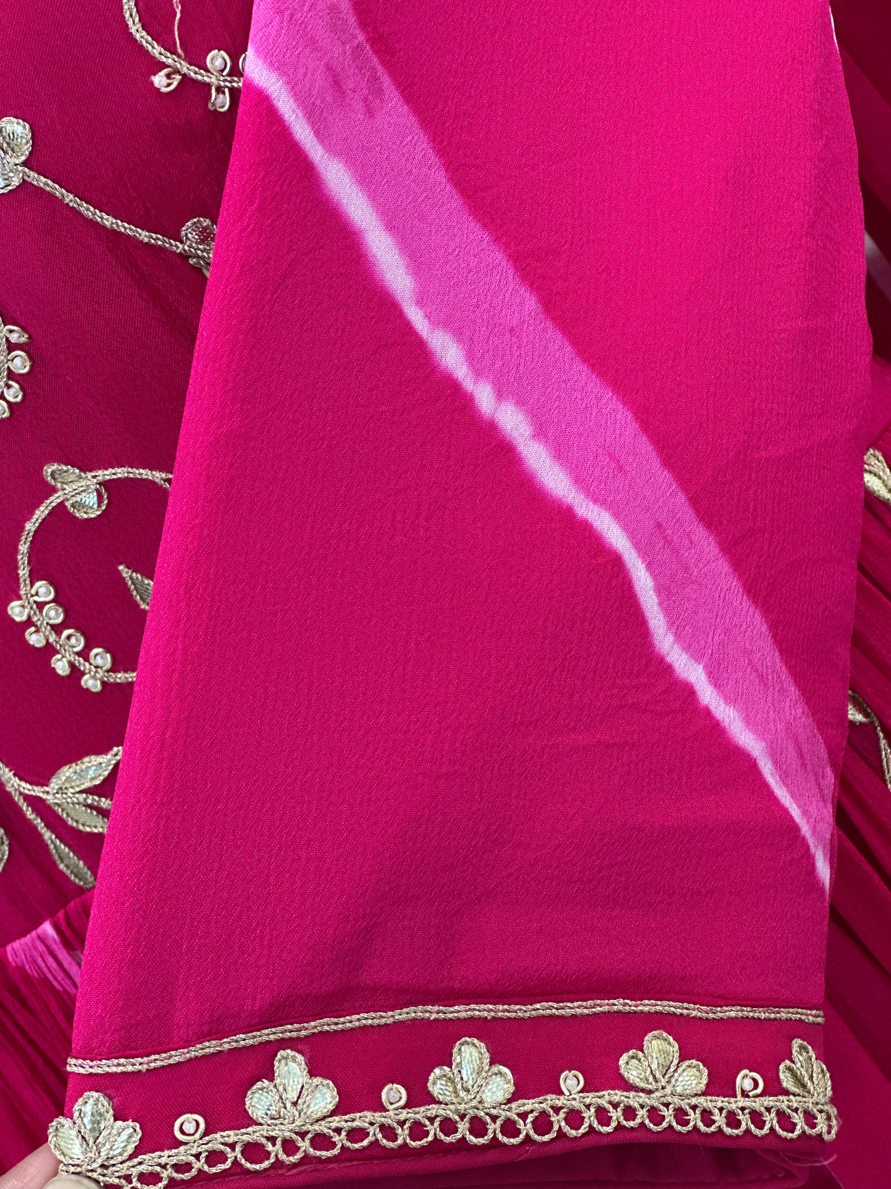 Elegant Leheriya Anarkali with Dupatta