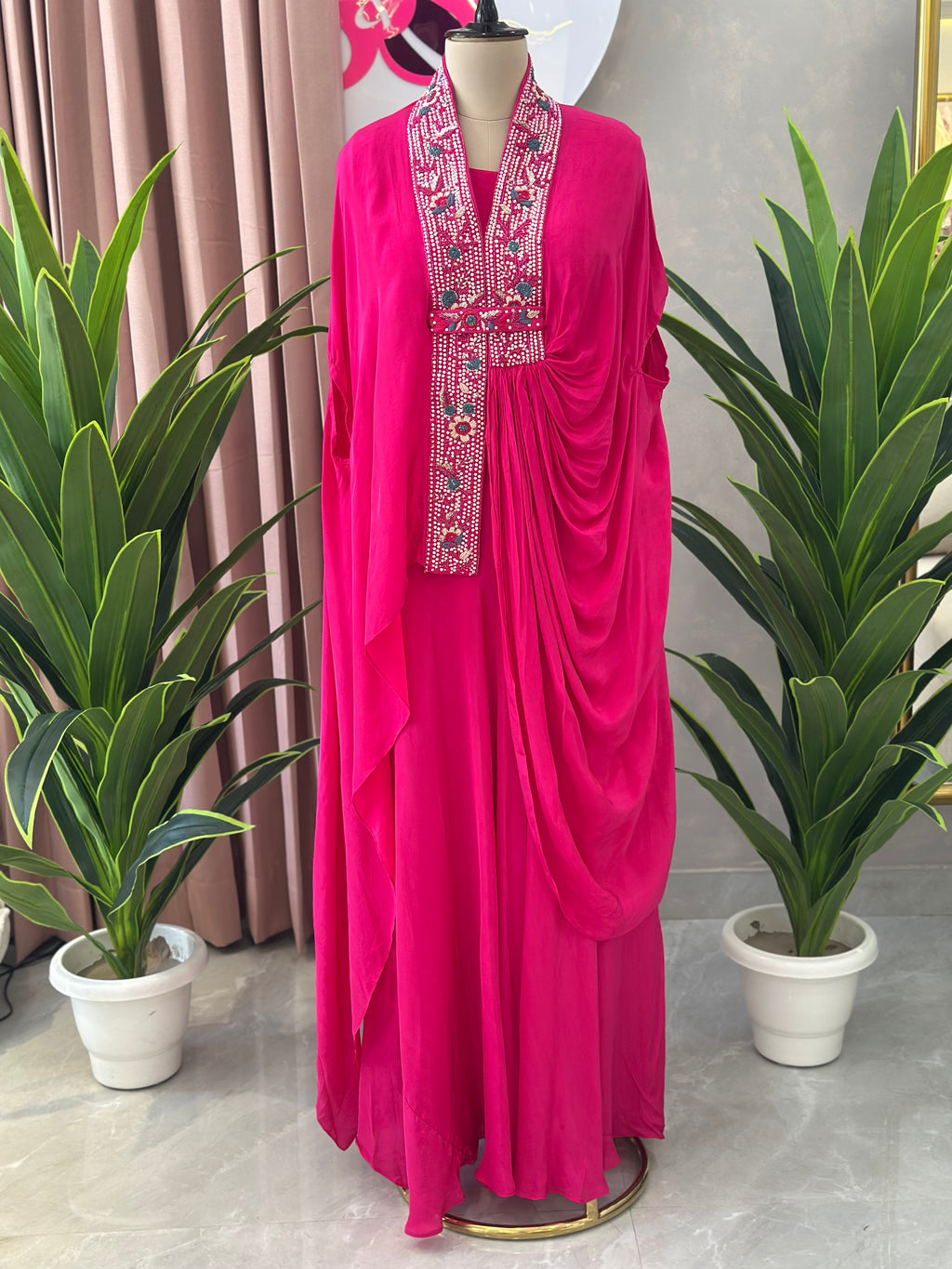 Royal Handwork Draped Gown