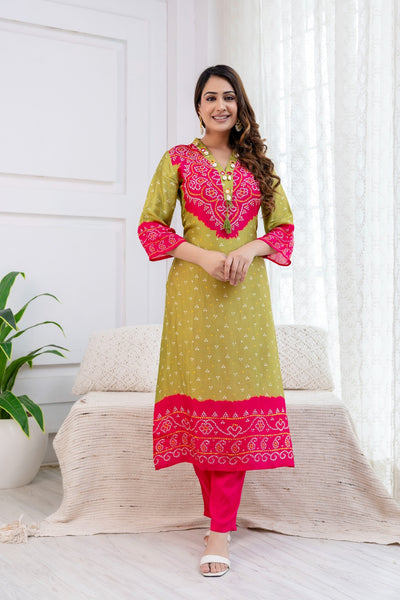 PURE MUSLIN BHANDEJ SUIT SET